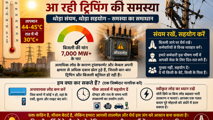 भीषण गर्मी में बिजली व्यवस्था पर दबाव, नागरिकों से की सहयोग की अपील