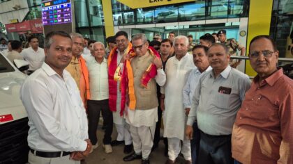 सिक्किम के राज्यपाल माथुर व मंत्री संजय शर्मा का स्वागत