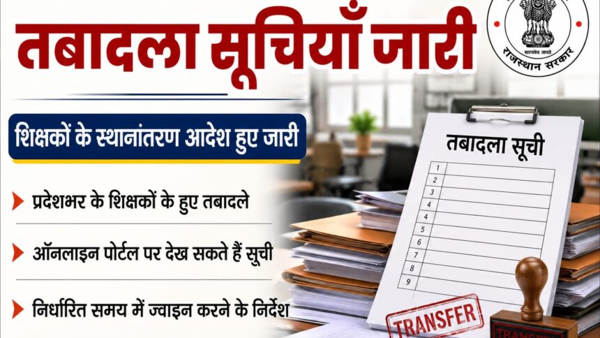 शिक्षा विभाग की तबादला सूचियां जारी, प्रदेशभर में शिक्षकों में हलचल