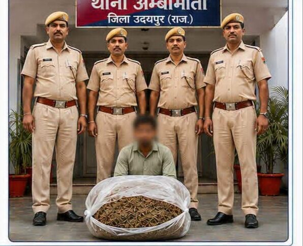 1.265 किलोग्राम अवैध गांजे के साथ अम्बामाता थाने का हिस्ट्रीशीटर गिरफ्तार