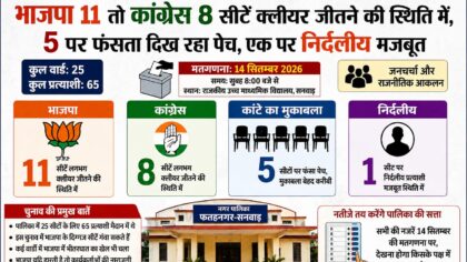 फतहनगर-सनवाड़ पालिका चुनाव: मतगणना से पूर्व जनचर्चा में भाजपा 11, कांग्रेस 8 और निर्दलीय 1 सीट पर आगे